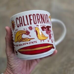 Starbucks Been There Series California Coffee Mug 14 oz Red Interior